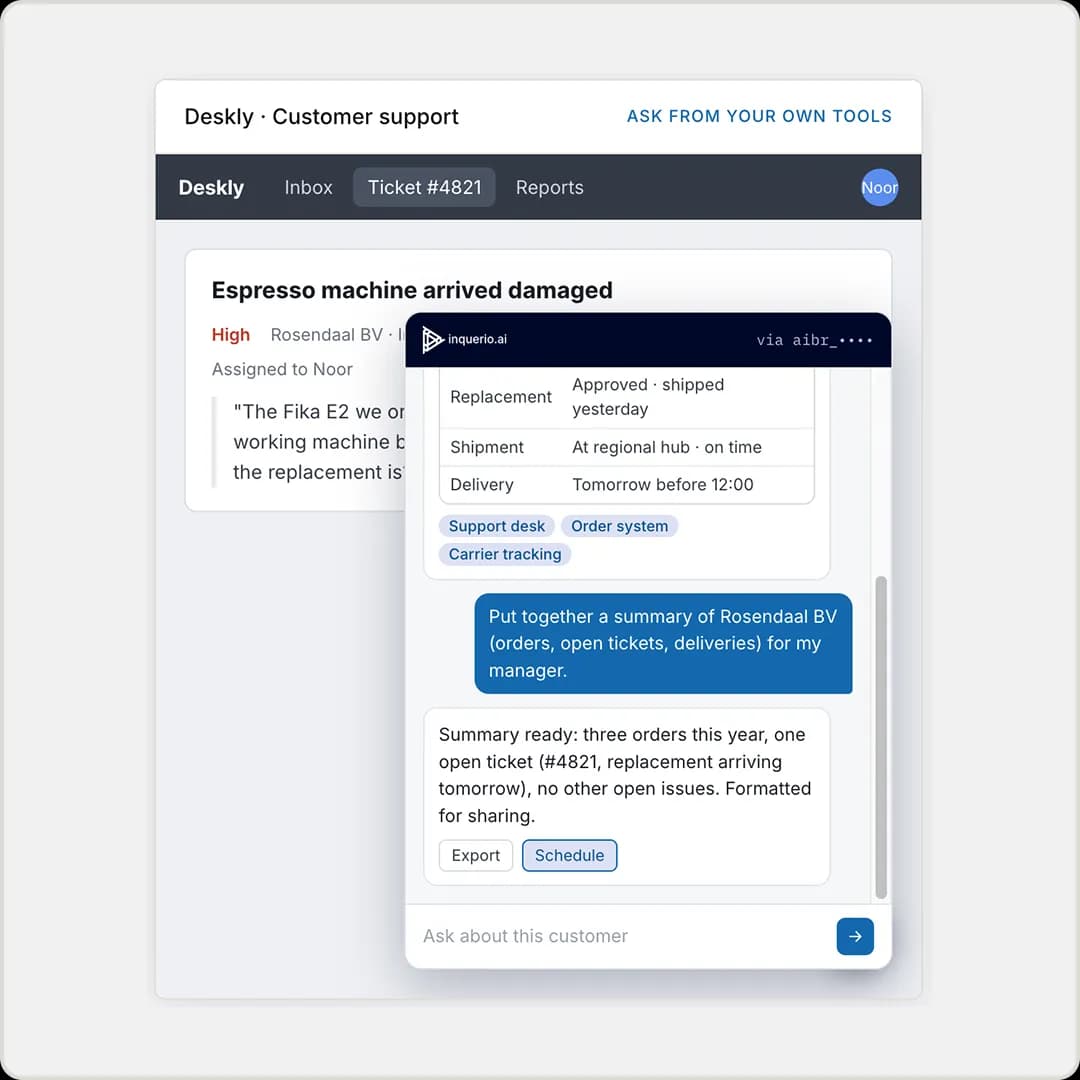 Add your internal knowledge base